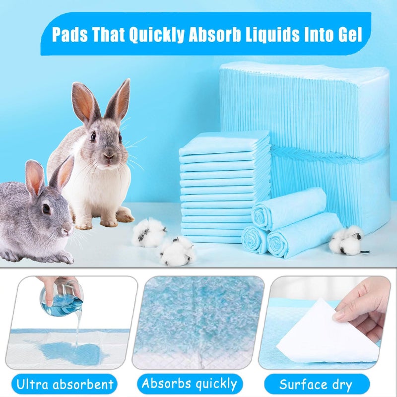 kathson 100Pcs Rabbit Pee Pads,18" x13" Disposable Bunny Diapers Cage Liners,Super Absorbent Pet Toilet Training Pads for Guinea Pig,Hedgehogs,Hamsters,Chinchillas,Cats,Reptiles and Small Animals - Image 4